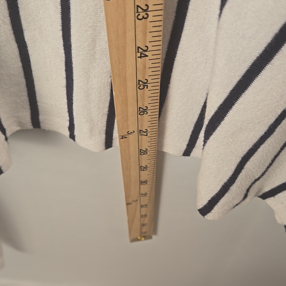 Ralph Lauren Striped Black and White Open Face Cardigan One Size Cotton Preppy - Picture 9 of 9